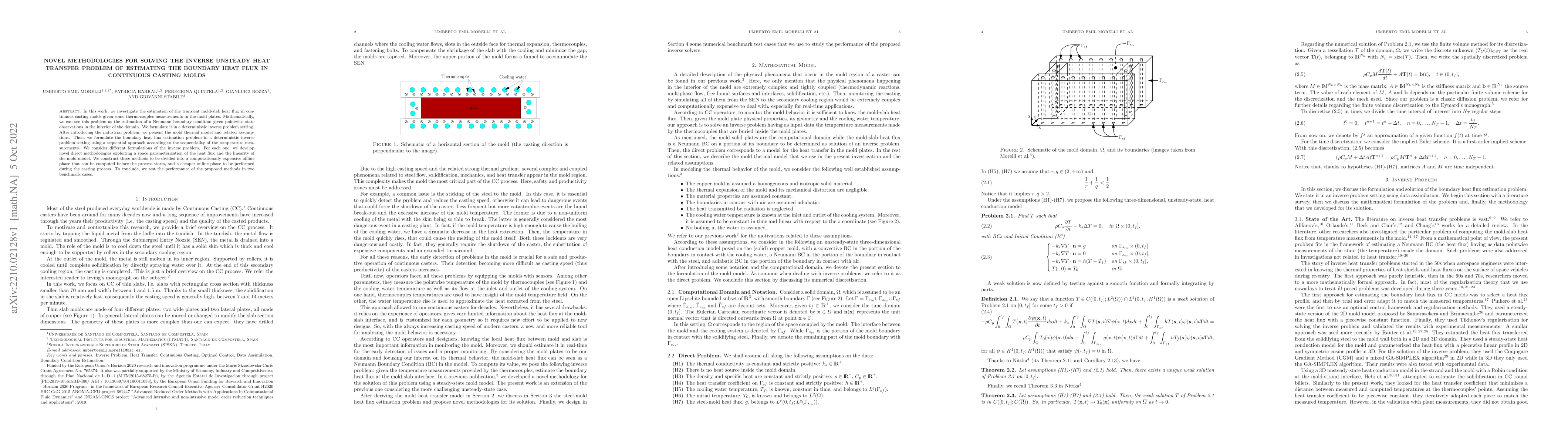 Thumbnail for Novel Methodologies for Solving the Inverse Unsteady Heat Transfer
  Problem of Estimating the Boundary Heat Flux in Continuous Casting Molds