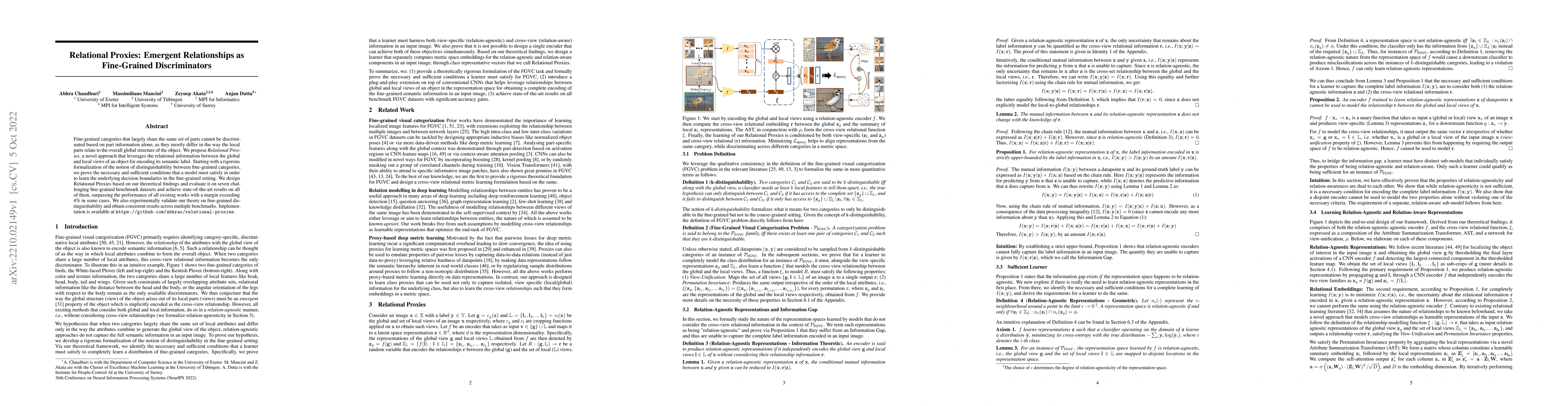 Thumbnail for Relational Proxies: Emergent Relationships as Fine-Grained
  Discriminators