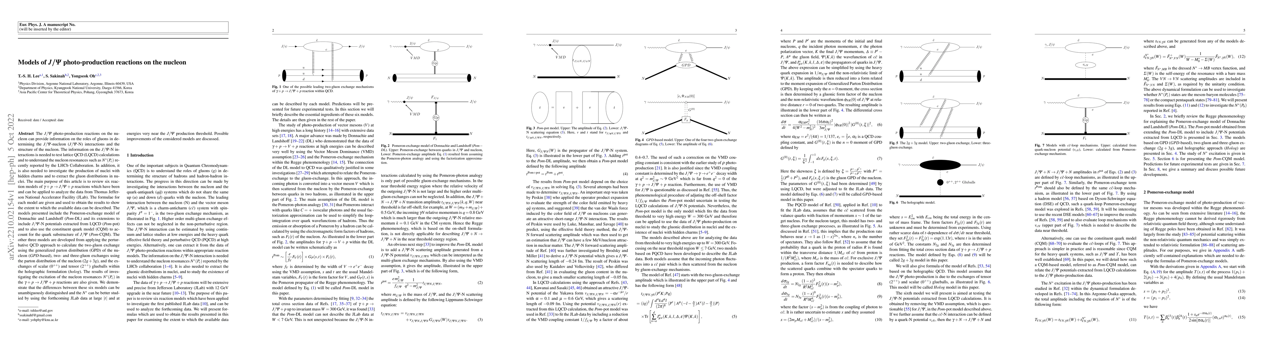 Thumbnail for Models of $J/\Psi$ photo-production reactions on the nucleon
