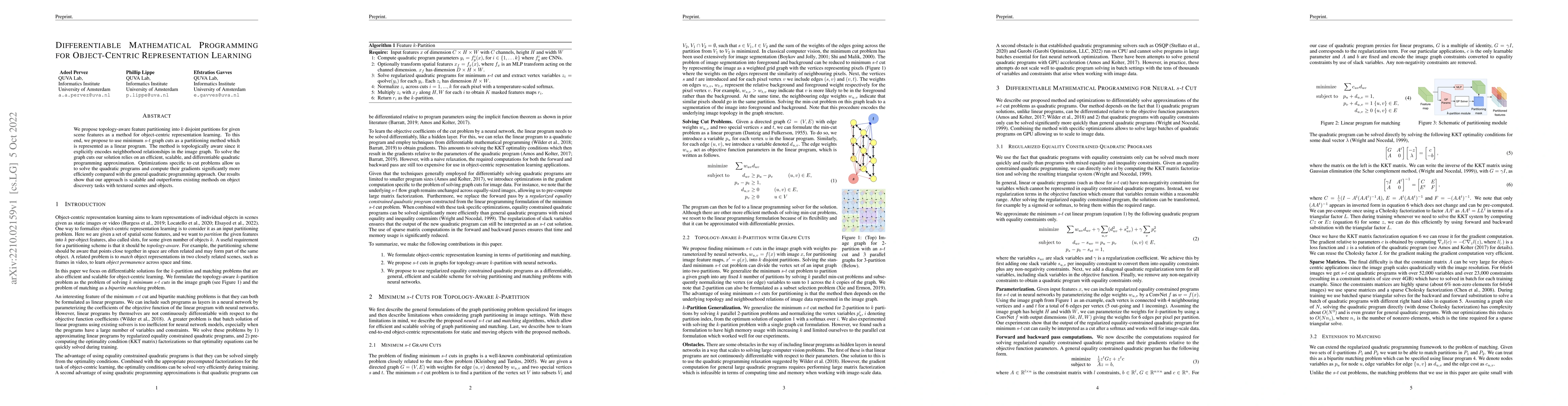 Thumbnail for Differentiable Mathematical Programming for Object-Centric
  Representation Learning