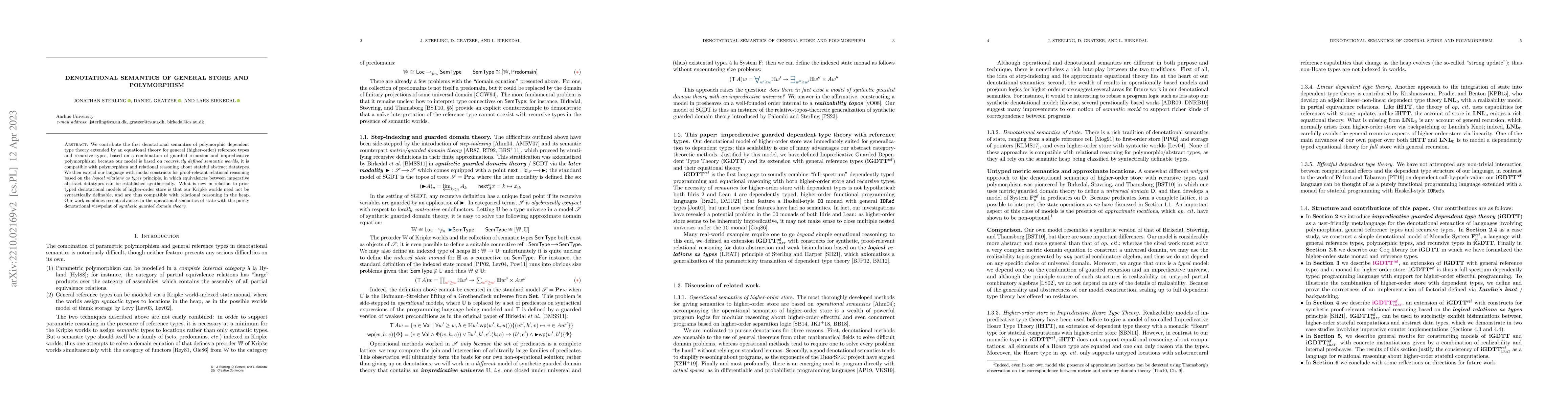 Thumbnail for Denotational semantics of general store and polymorphism