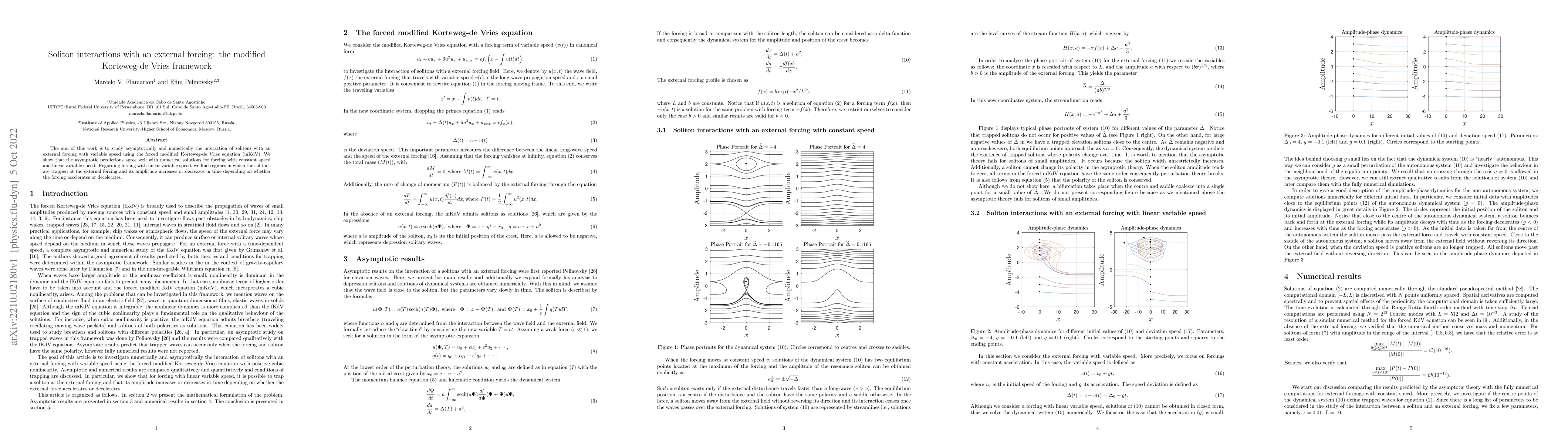 Thumbnail for Soliton interactions with an external forcing: the modified Korteweg-de
  Vries framework