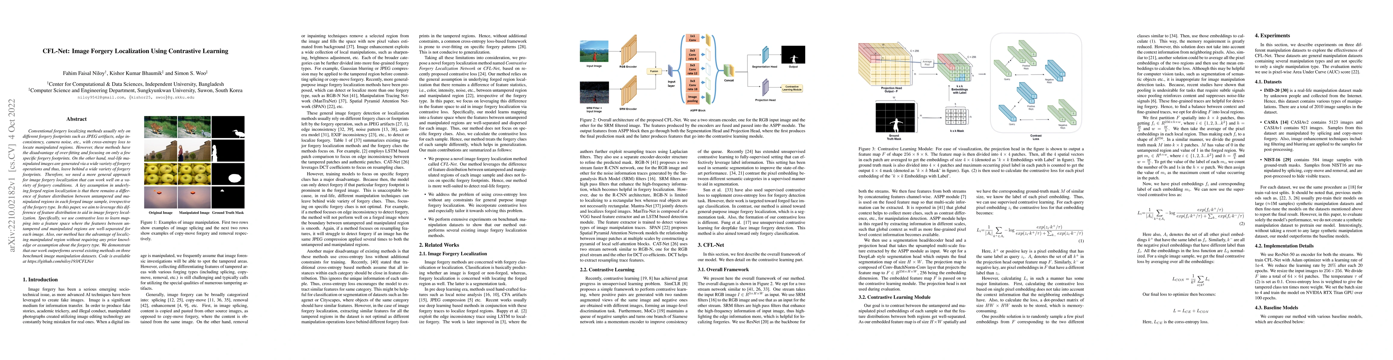 Thumbnail for CFL-Net: Image Forgery Localization Using Contrastive Learning