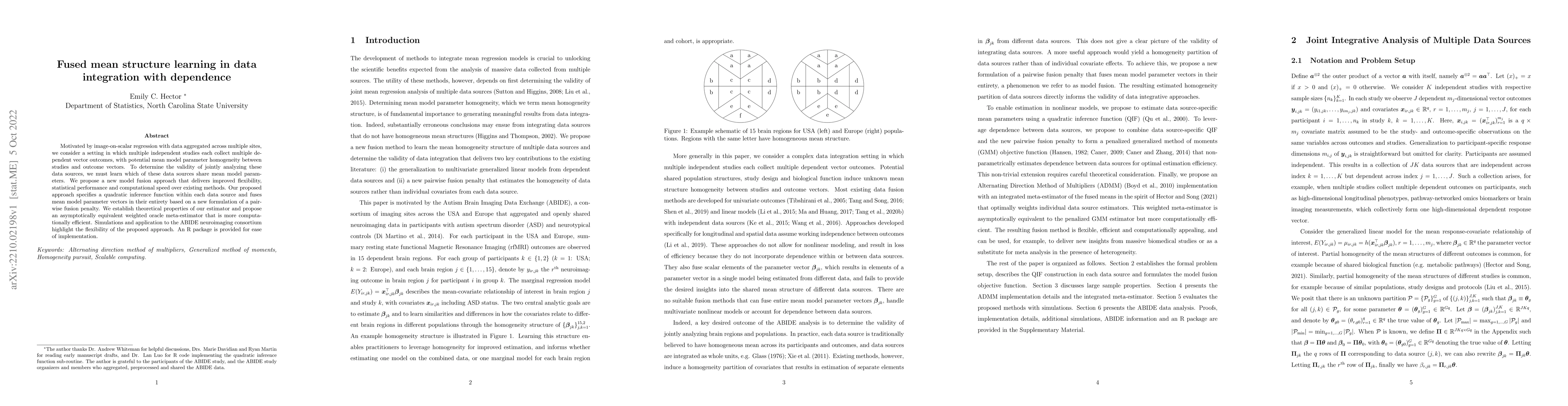 Thumbnail for Fused mean structure learning in data integration with dependence