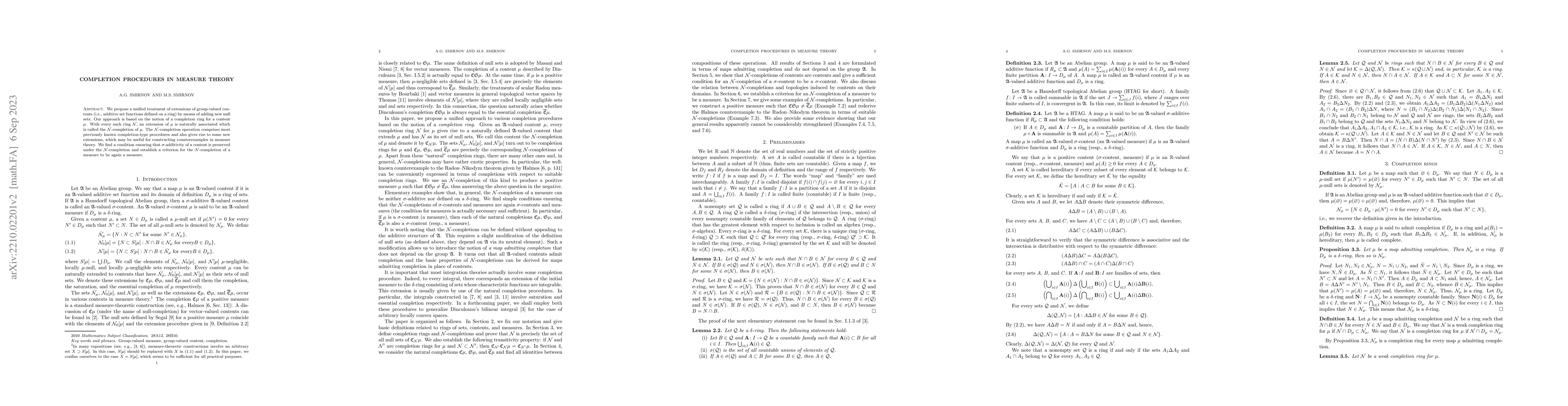 Thumbnail for Completion procedures in measure theory
