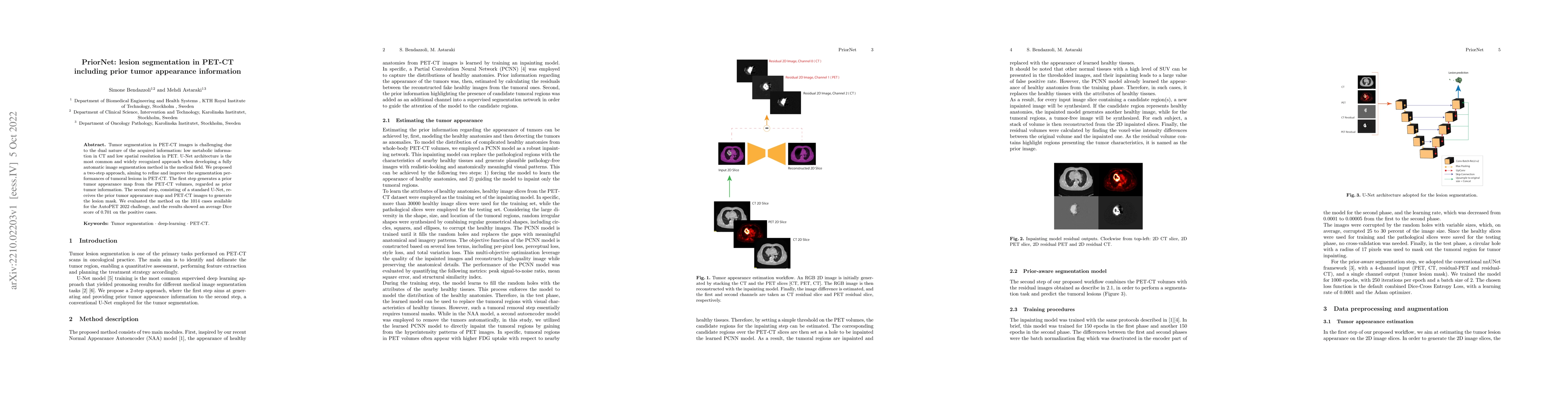 Thumbnail for PriorNet: lesion segmentation in PET-CT including prior tumor appearance
  information