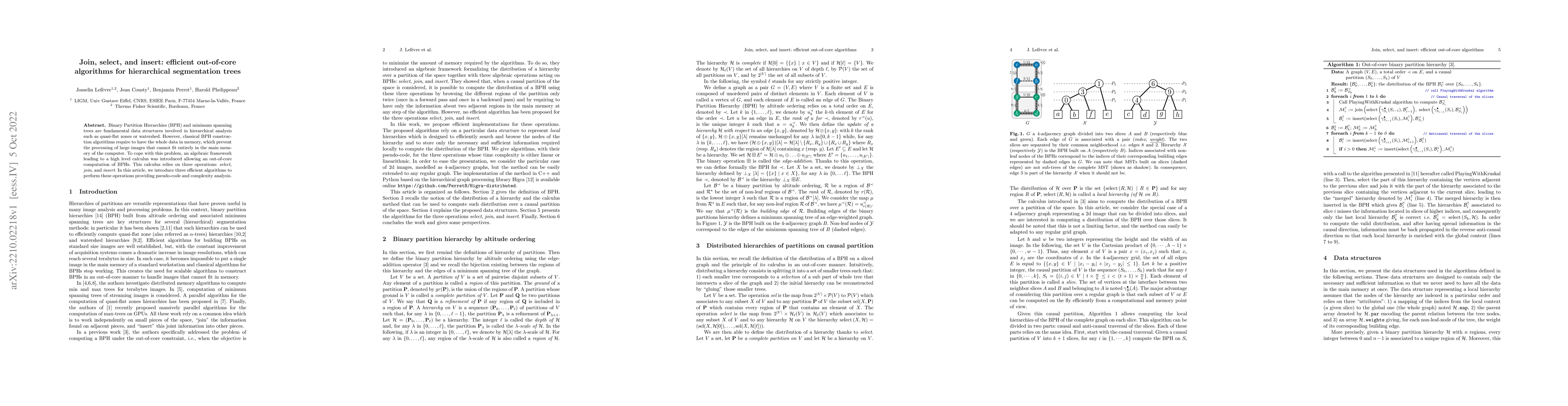 Thumbnail for Join, select, and insert: efficient out-of-core algorithms for
  hierarchical segmentation trees