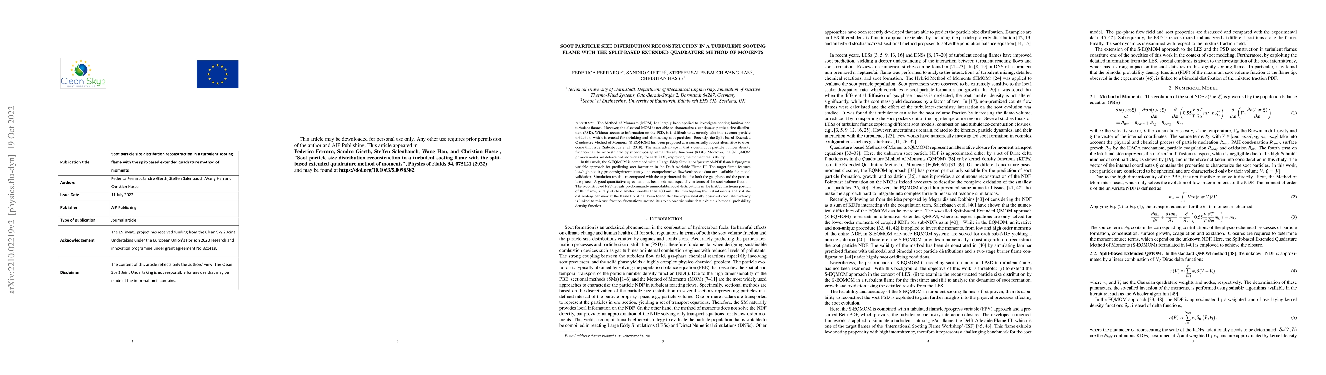 Thumbnail for Soot particle size distribution reconstruction in a turbulent sooting
  flame with the split-based extended quadrature method of moments