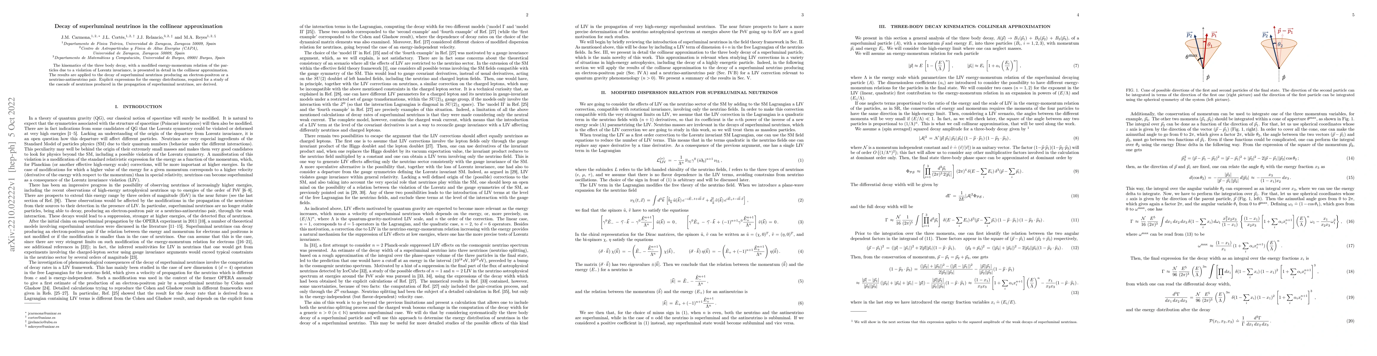 Thumbnail for Decay of superluminal neutrinos in the collinear approximation