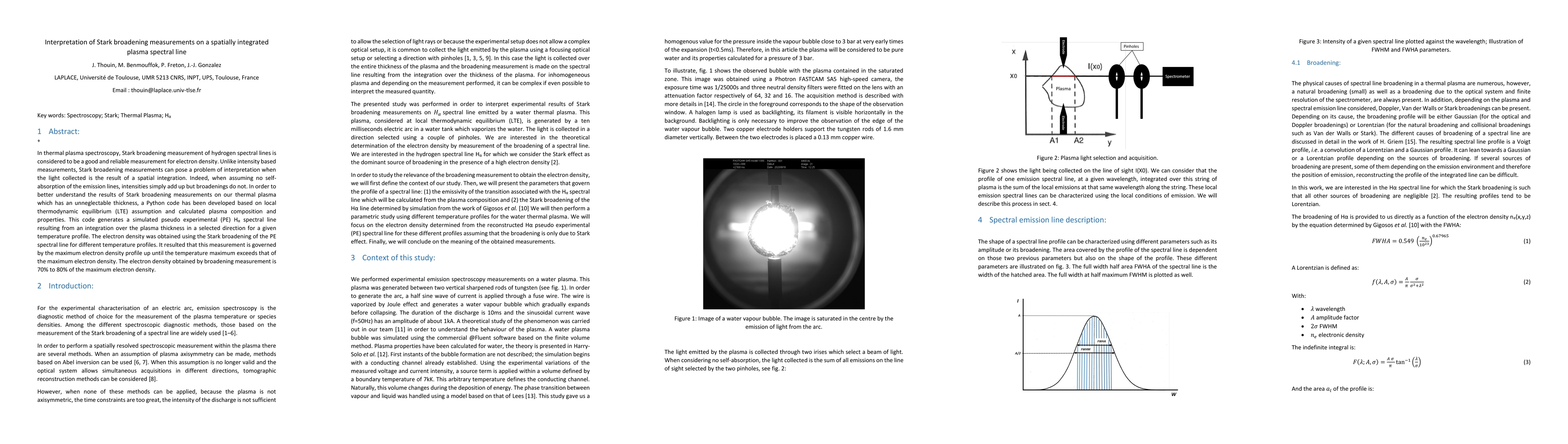 Thumbnail for Interpretation of Stark broadening measurements on a spatially
  integrated plasma spectral line