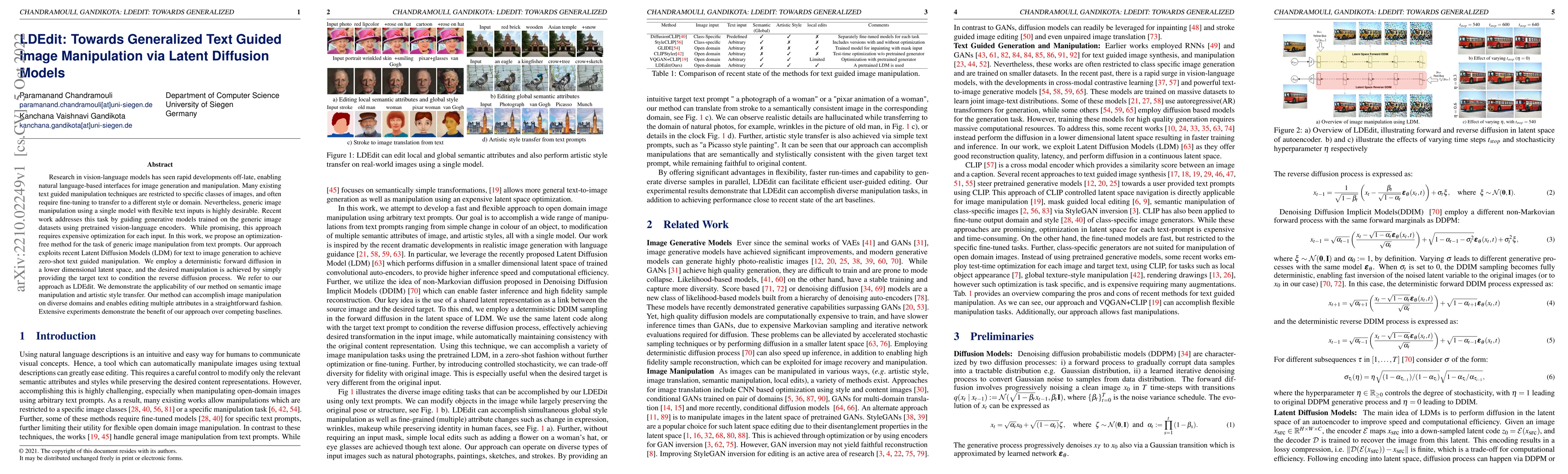 Thumbnail for LDEdit: Towards Generalized Text Guided Image Manipulation via Latent
  Diffusion Models
