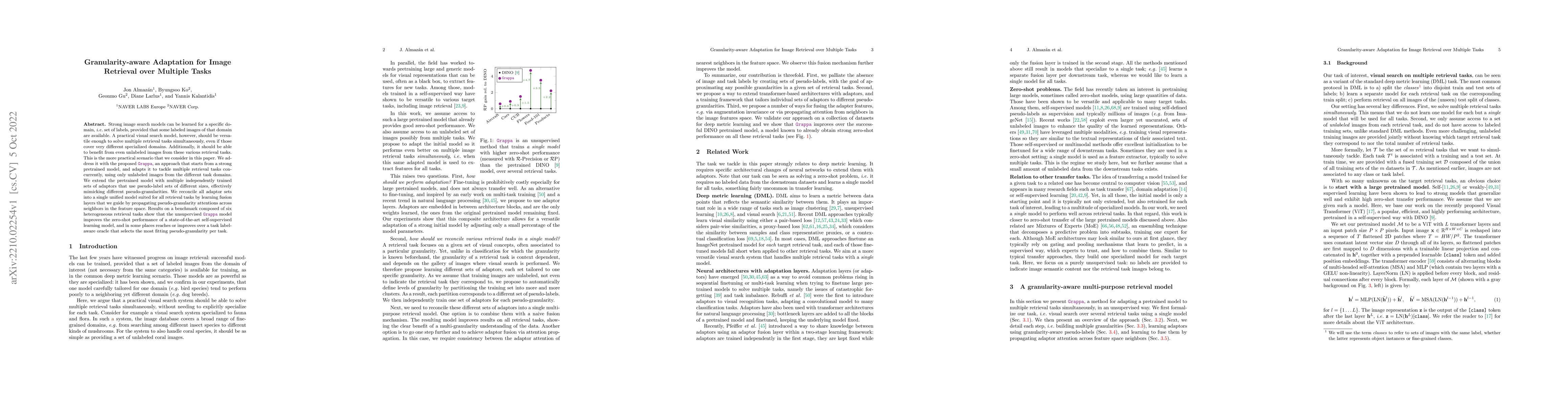 Thumbnail for Granularity-aware Adaptation for Image Retrieval over Multiple Tasks