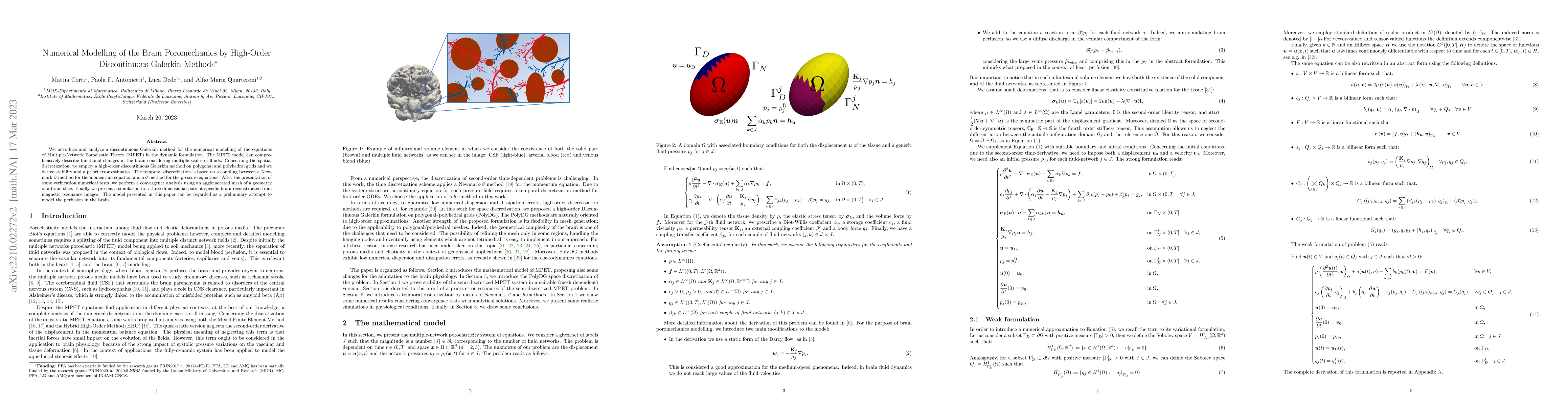 Thumbnail for Numerical Modelling of the Brain Poromechanics by High-Order
  Discontinuous Galerkin Methods