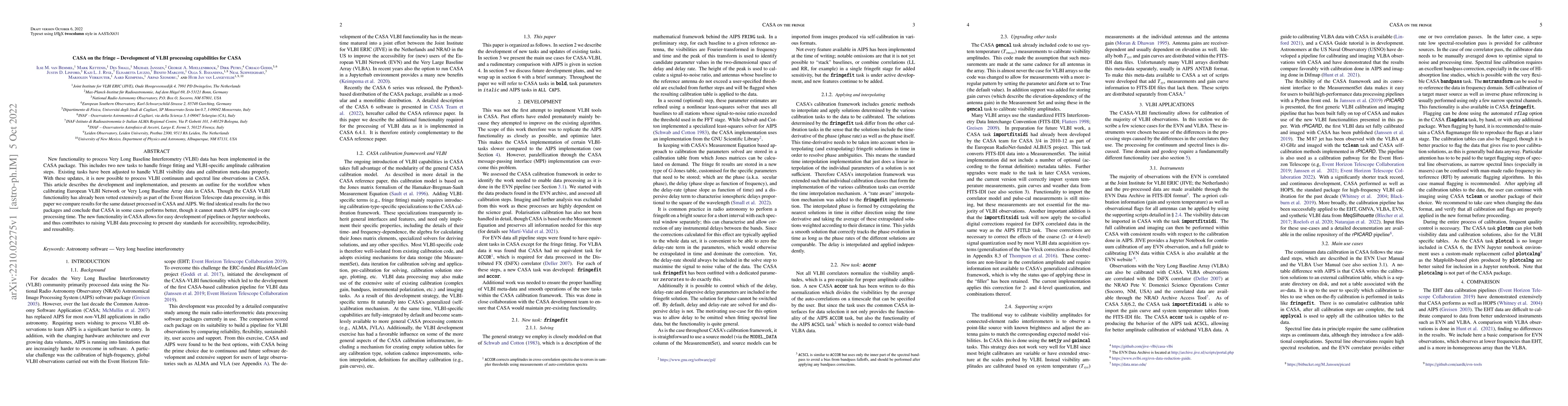 Thumbnail for CASA on the fringe -- Development of VLBI processing capabilities for
  CASA