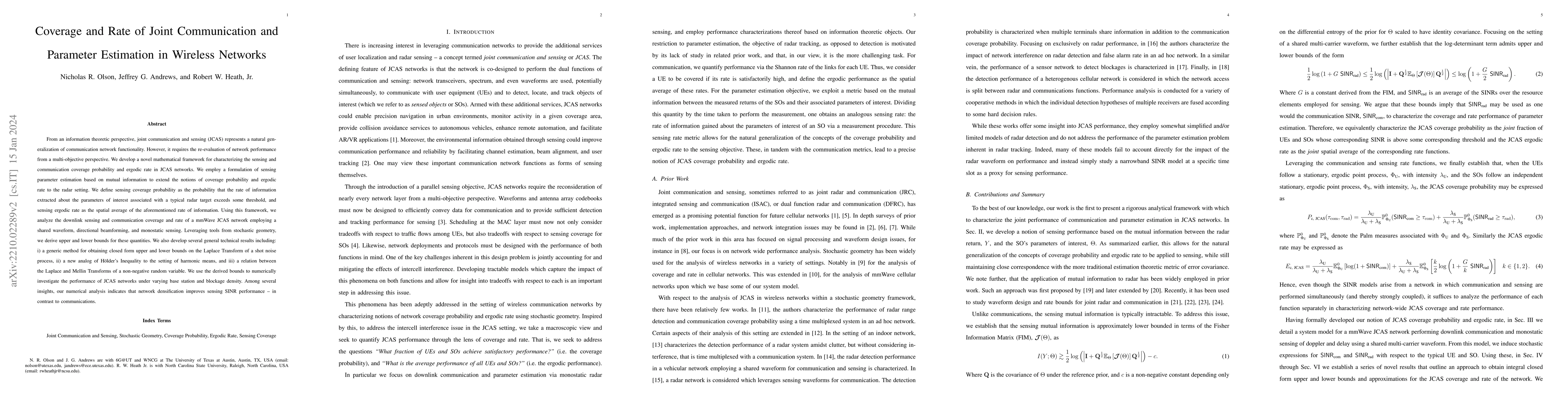Thumbnail for Coverage and Rate of Joint Communication and Parameter Estimation in
  Wireless Networks