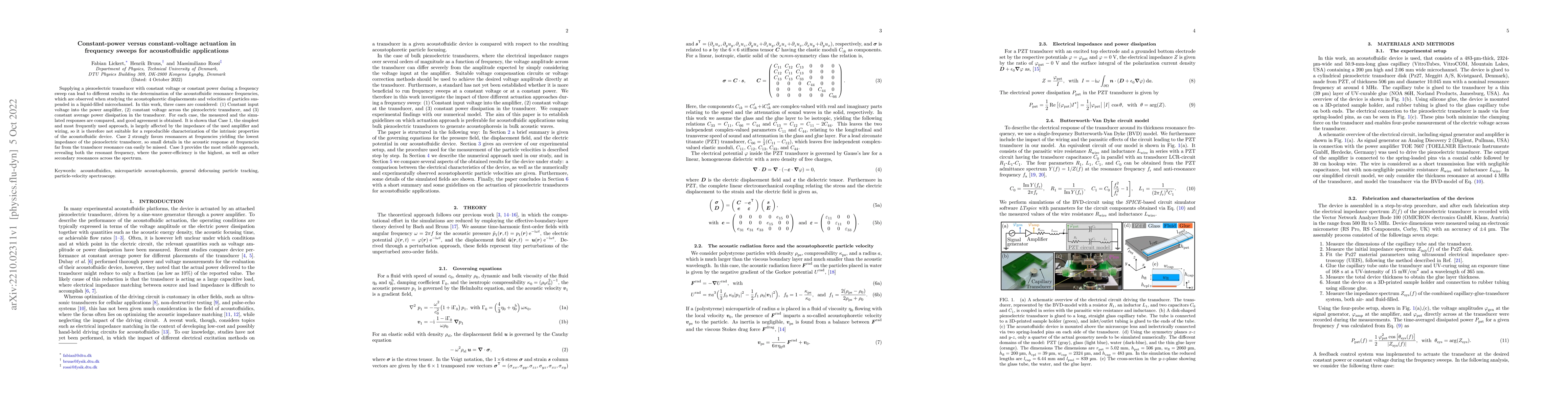 Thumbnail for Constant-power versus constant-voltage actuation in frequency sweeps for
  acoustofluidic applications