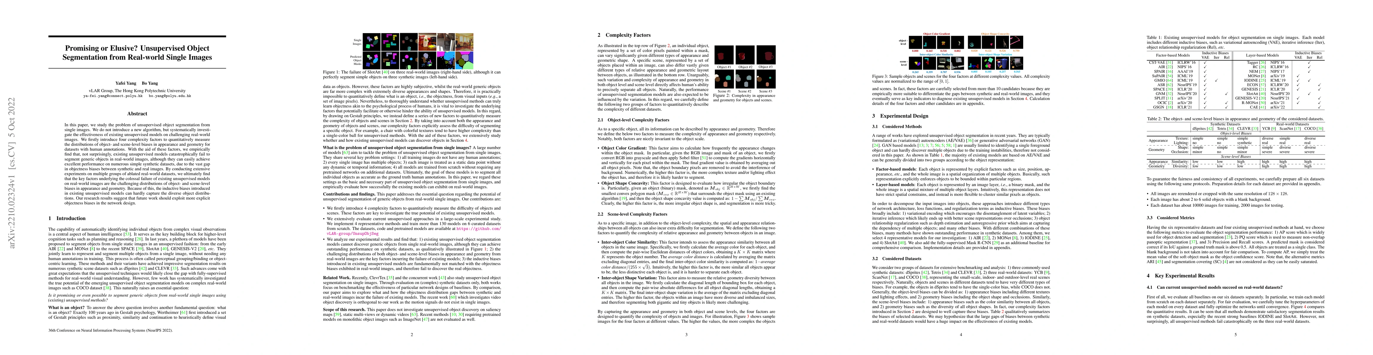 Thumbnail for Promising or Elusive? Unsupervised Object Segmentation from Real-world
  Single Images