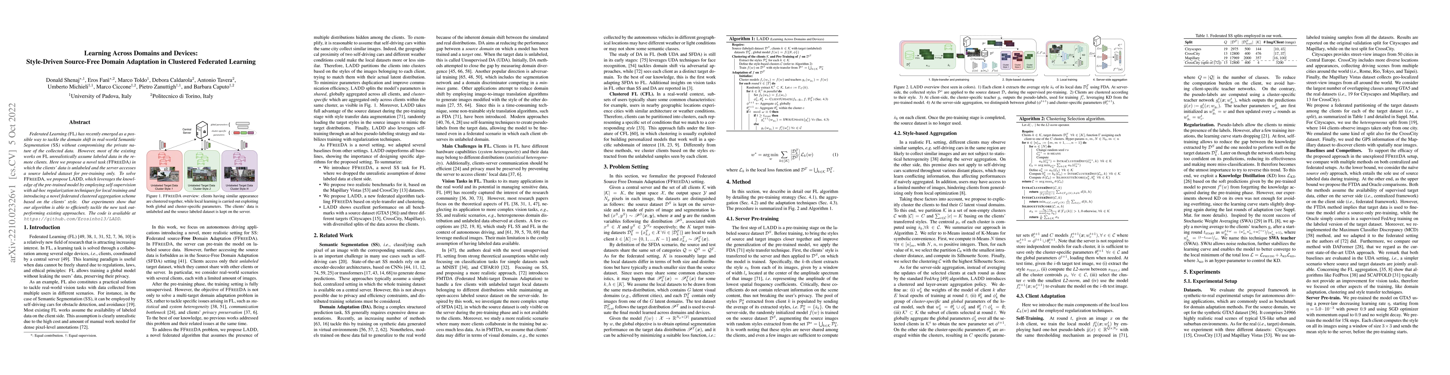 Thumbnail for Learning Across Domains and Devices: Style-Driven Source-Free Domain
  Adaptation in Clustered Federated Learning