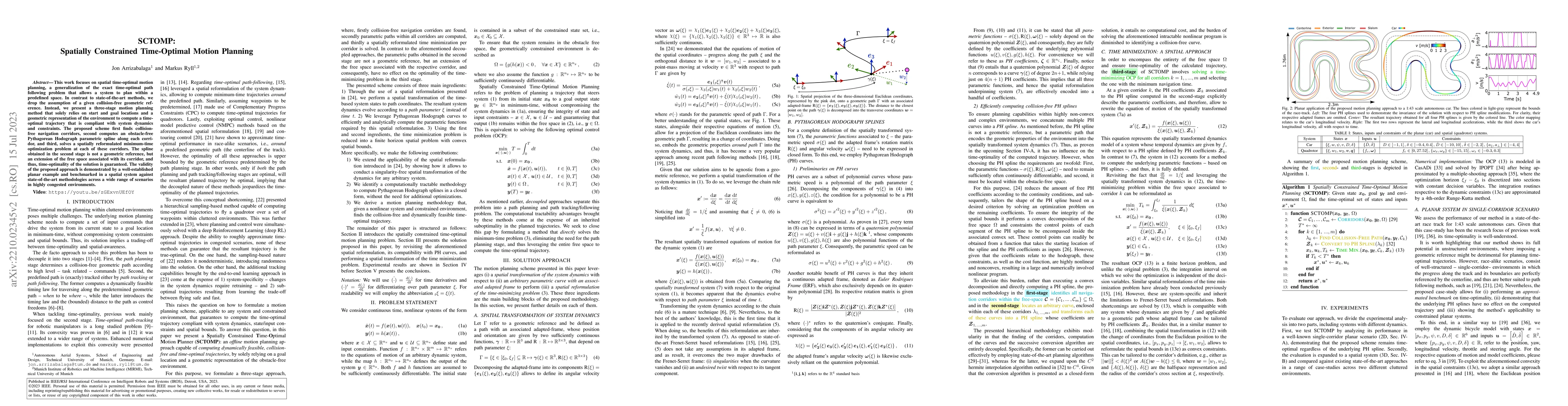 Thumbnail for SCTOMP: Spatially Constrained Time-Optimal Motion Planning