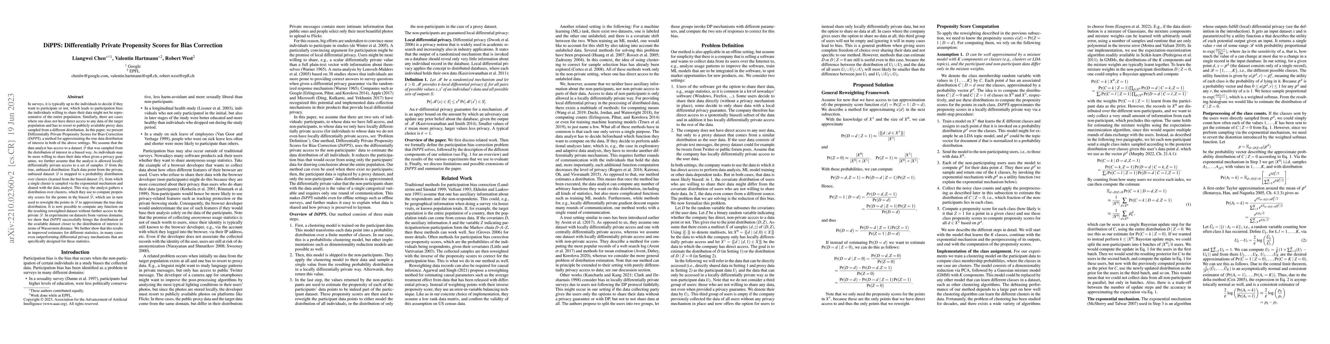Thumbnail for DiPPS: Differentially Private Propensity Scores for Bias Correction