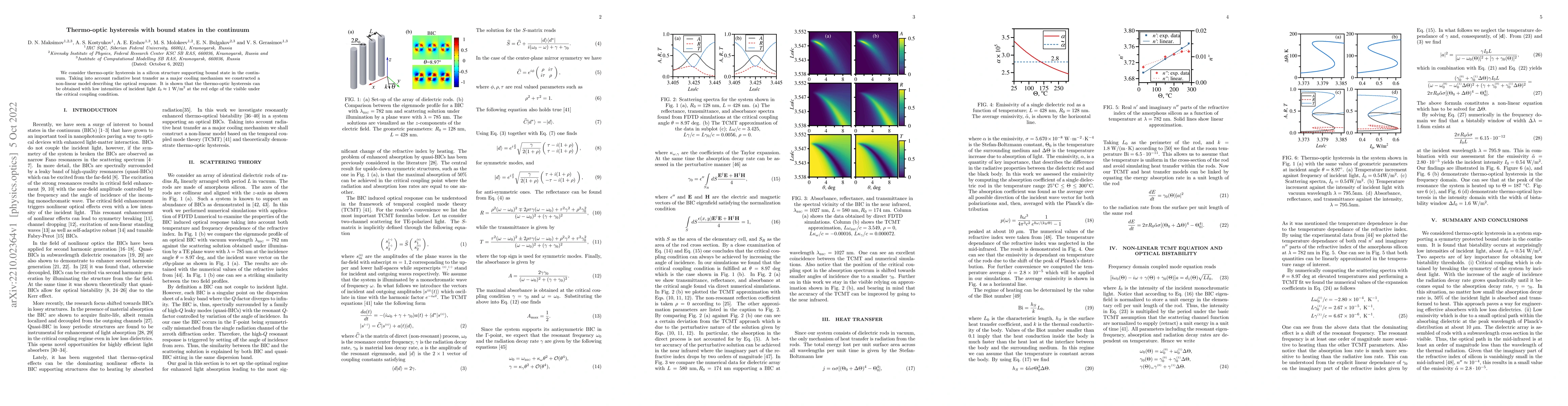 Thumbnail for Thermo-optic hysteresis with bound states in the continuum