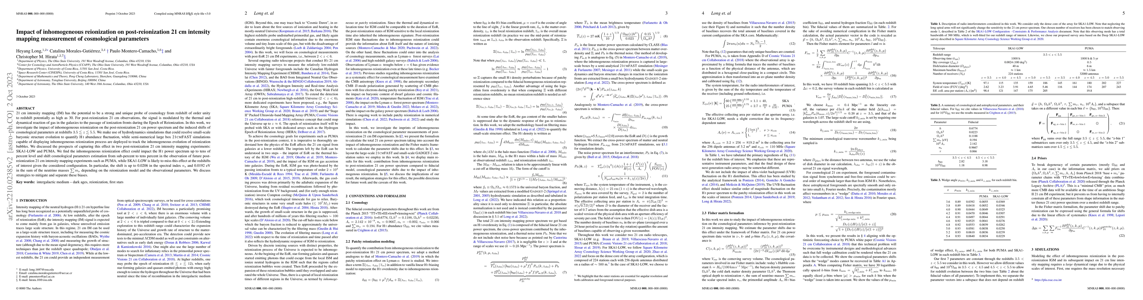 Thumbnail for Impact of inhomogeneous reionization on post-reionization 21 cm
  intensity mapping measurement of cosmological parameters