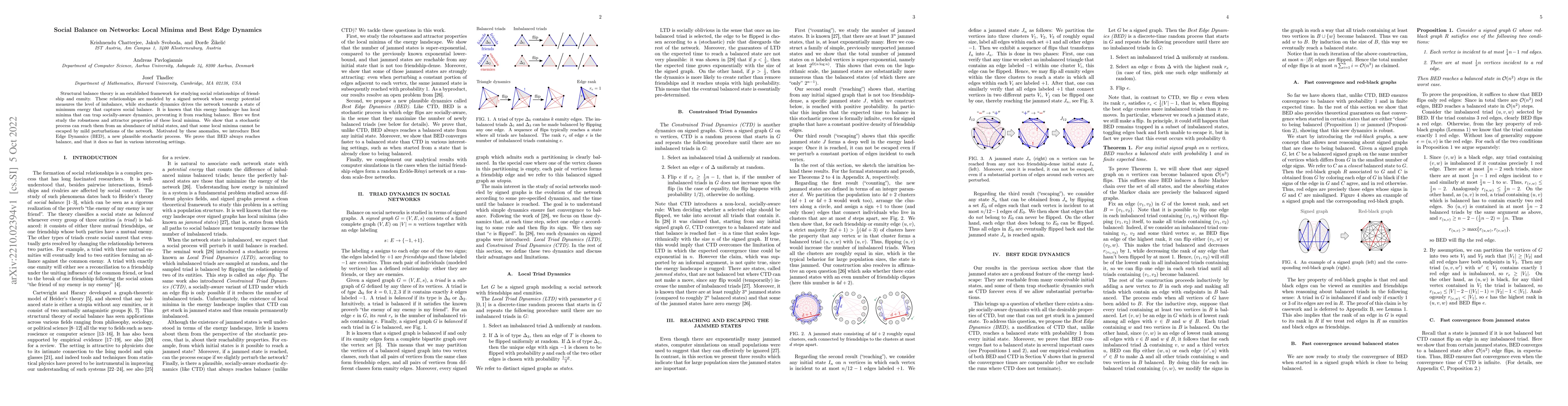 Thumbnail for Social Balance on Networks: Local Minima and Best Edge Dynamics