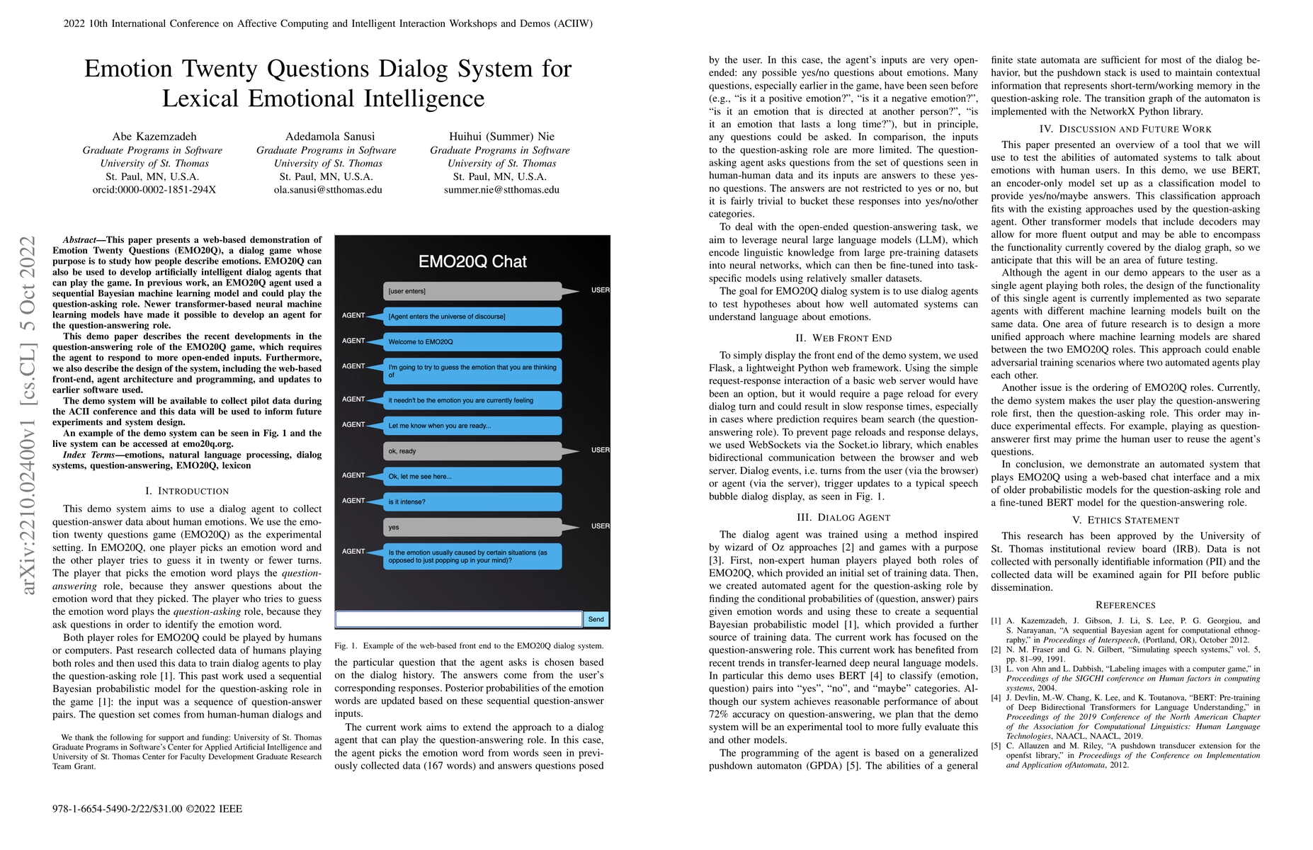 Thumbnail for Emotion Twenty Questions Dialog System for Lexical Emotional
  Intelligence