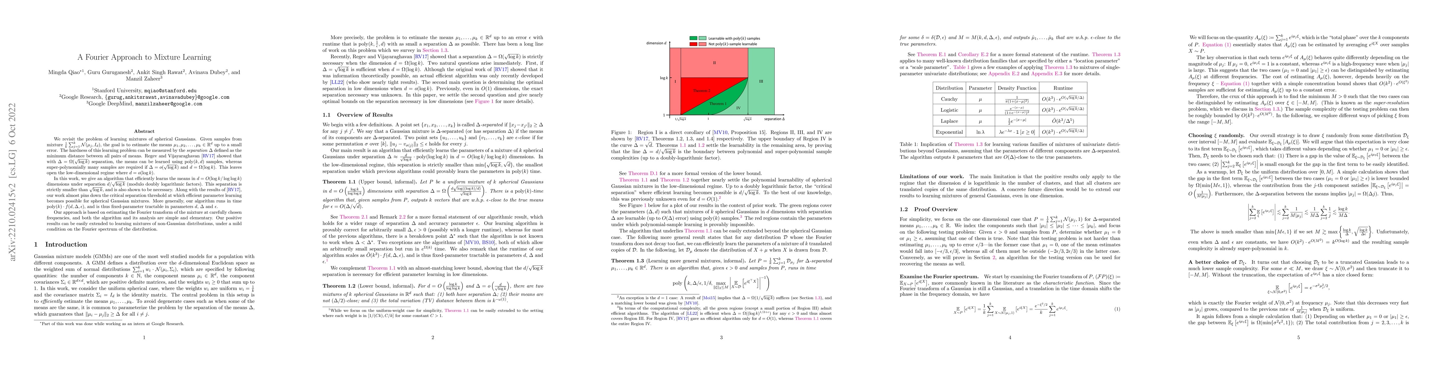 Thumbnail for A Fourier Approach to Mixture Learning