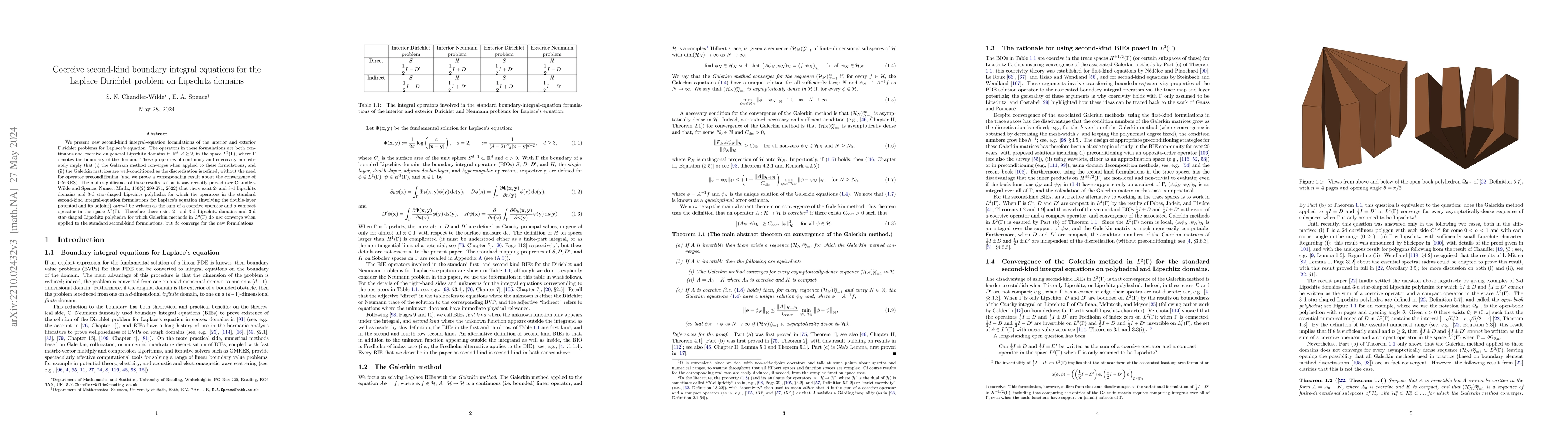 Thumbnail for Coercive second-kind boundary integral equations for the Laplace
  Dirichlet problem on Lipschitz domains