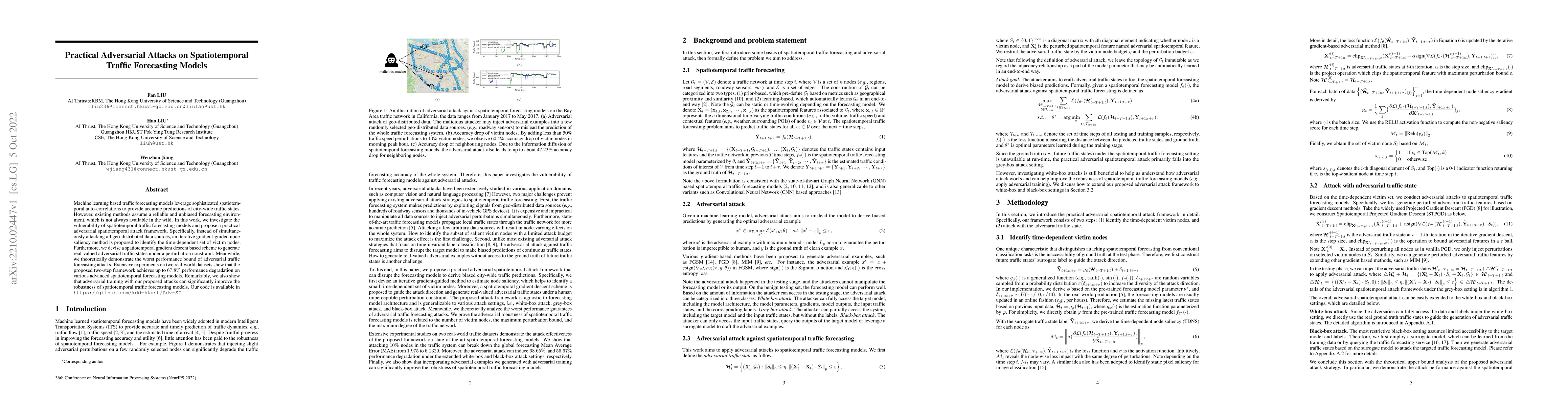 Thumbnail for Practical Adversarial Attacks on Spatiotemporal Traffic Forecasting
  Models