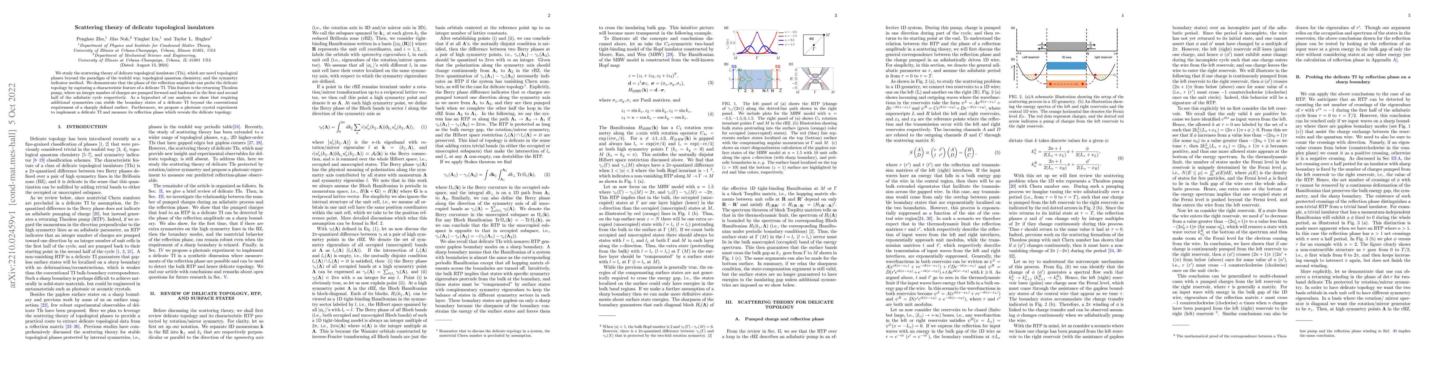 Thumbnail for Scattering theory of delicate topological insulators