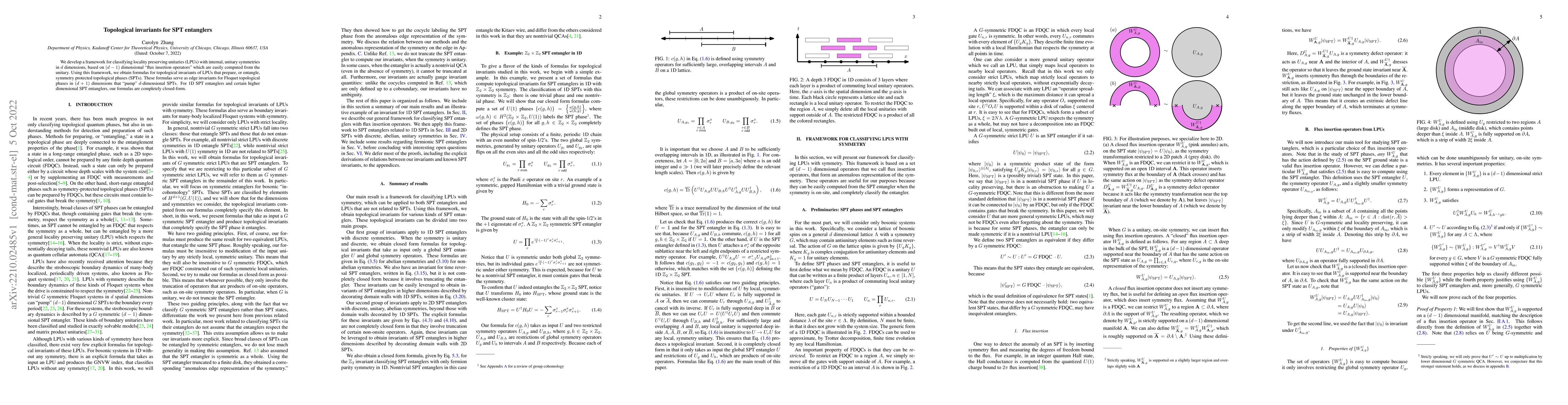 Thumbnail for Topological invariants for SPT entanglers