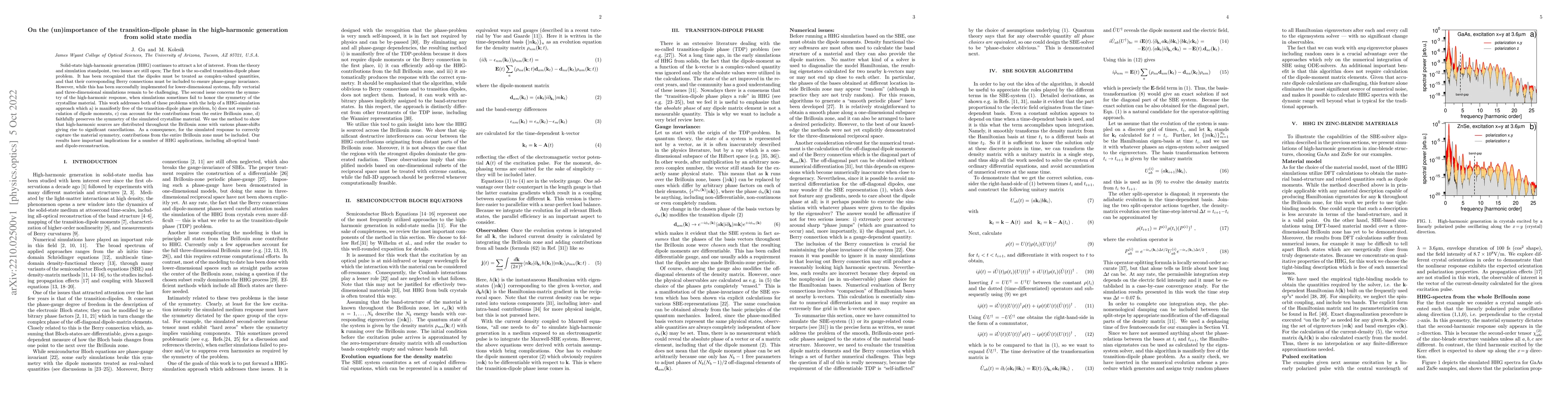 Thumbnail for On the (un)importance of the transition-dipole phase in the
  high-harmonic generation from solid state media