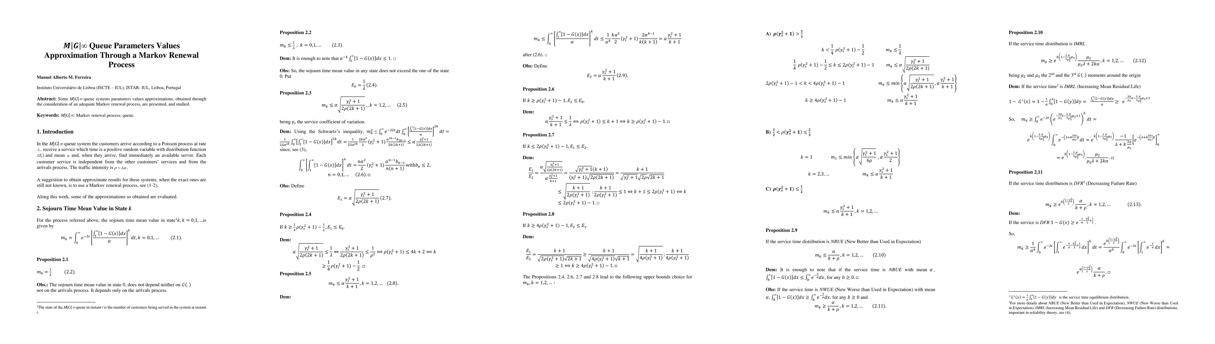 Thumbnail for $M|G|\infty$ Queue Parameters Values Approximation Through a Markov
  Renewal Process