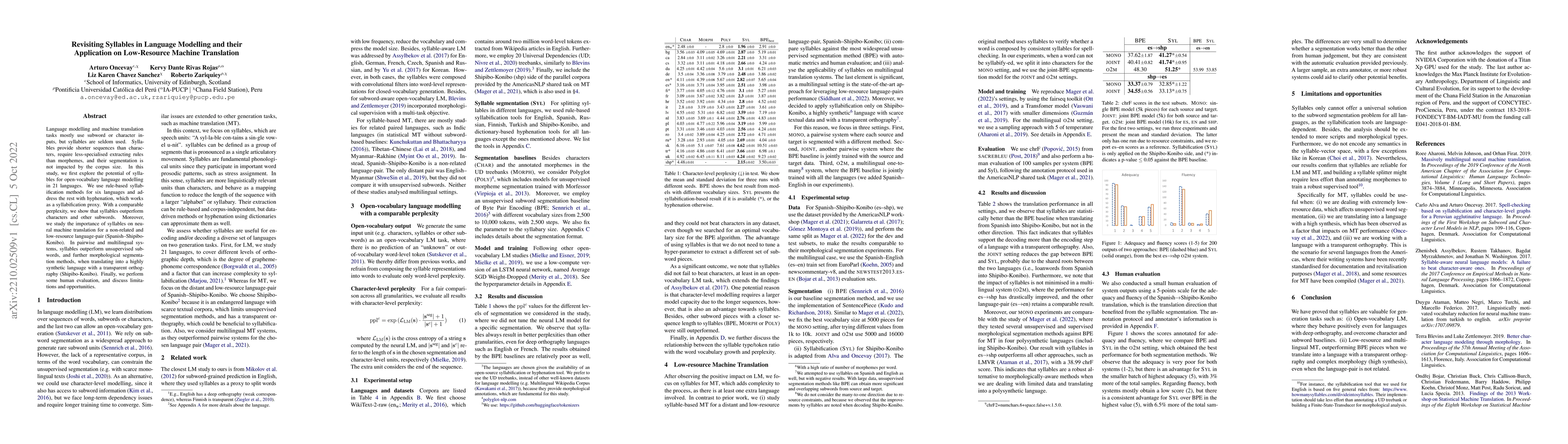 Thumbnail for Revisiting Syllables in Language Modelling and their Application on
  Low-Resource Machine Translation