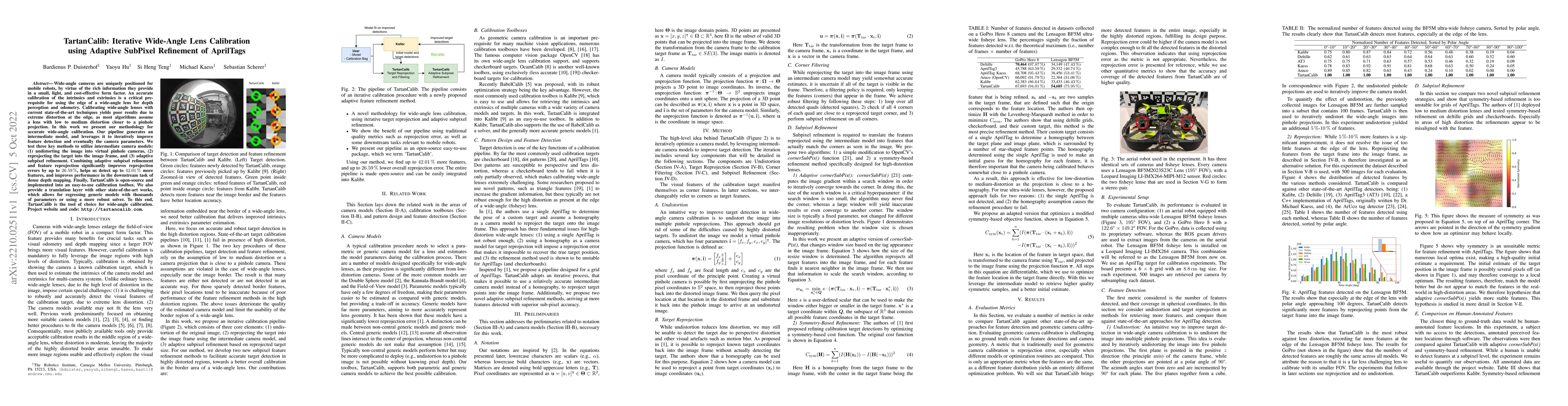 Thumbnail for TartanCalib: Iterative Wide-Angle Lens Calibration using Adaptive
  SubPixel Refinement of AprilTags
