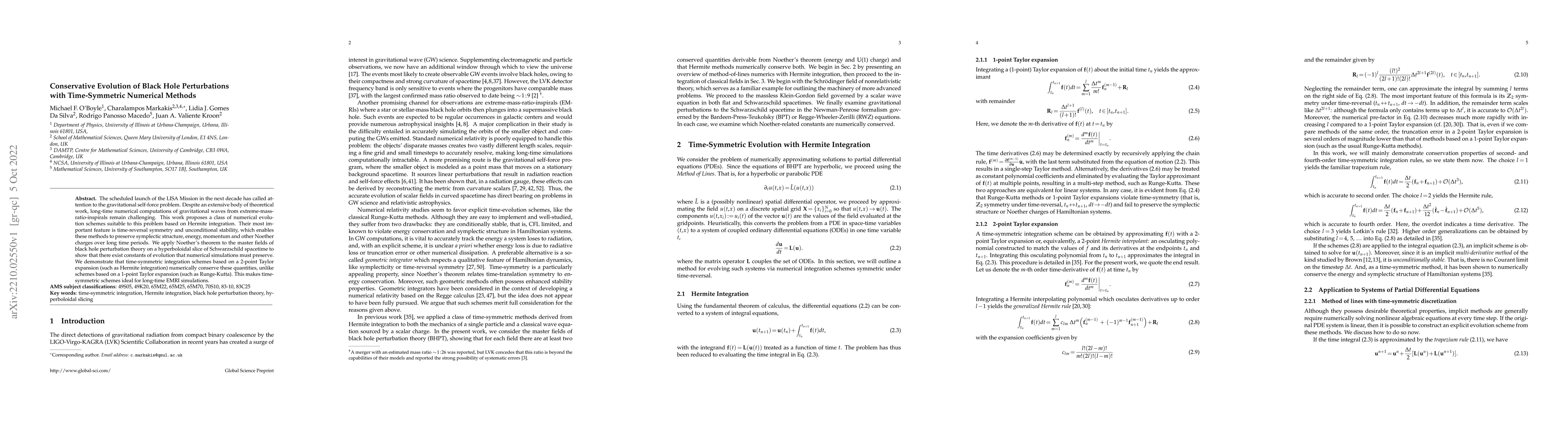 Thumbnail for Conservative Evolution of Black Hole Perturbations with Time-Symmetric
  Numerical Methods