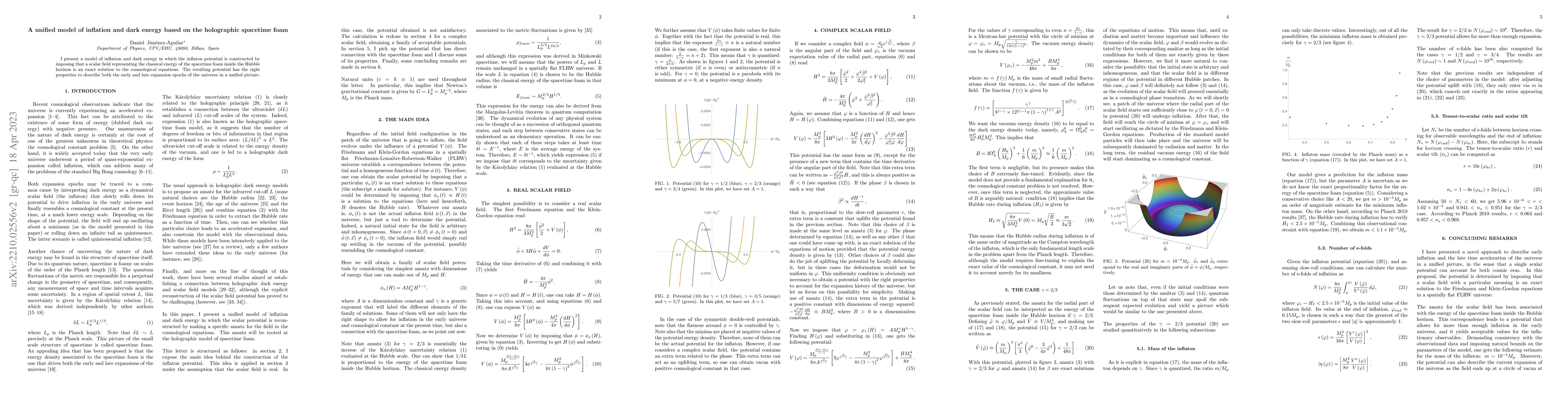 Thumbnail for A unified model of inflation and dark energy based on the holographic
  spacetime foam