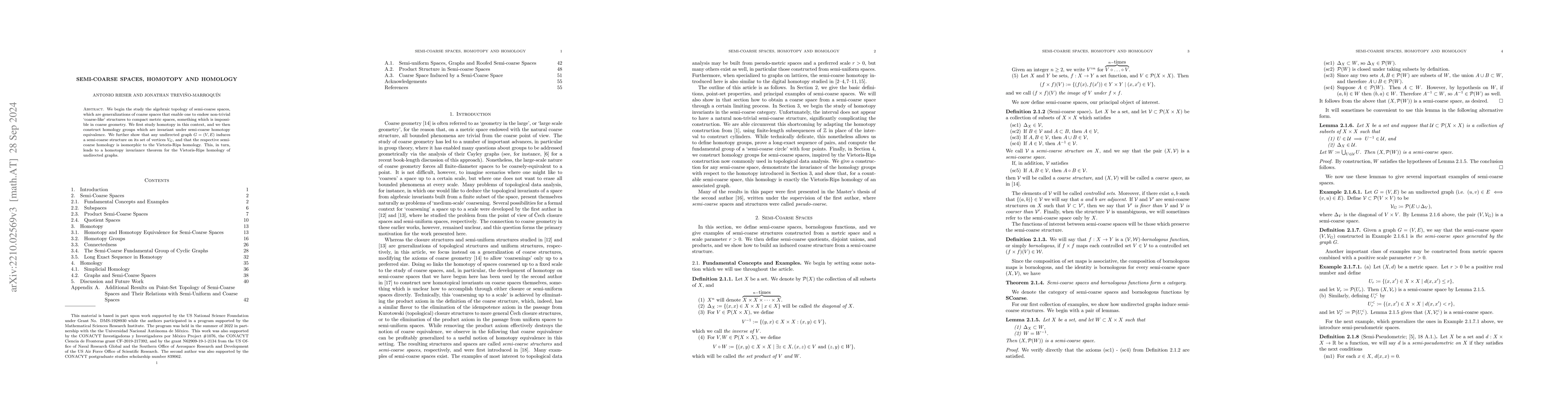 Thumbnail for Semi-coarse Spaces, Homotopy and Homology