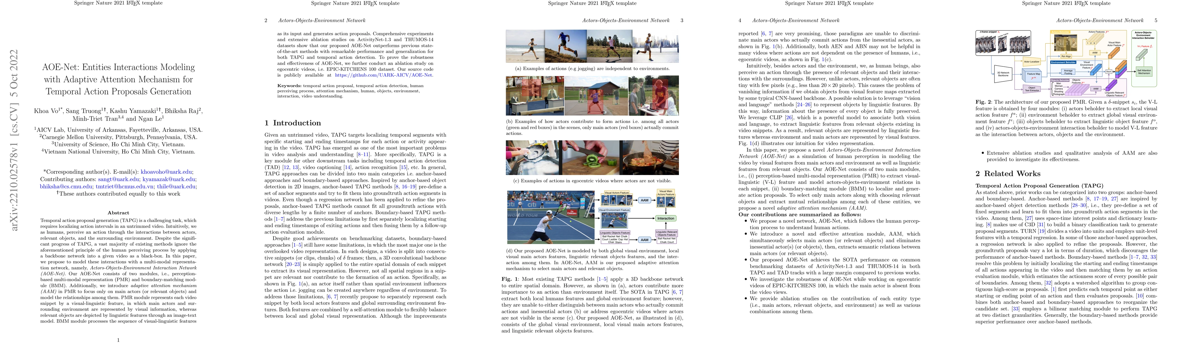 Thumbnail for AOE-Net: Entities Interactions Modeling with Adaptive Attention
  Mechanism for Temporal Action Proposals Generation