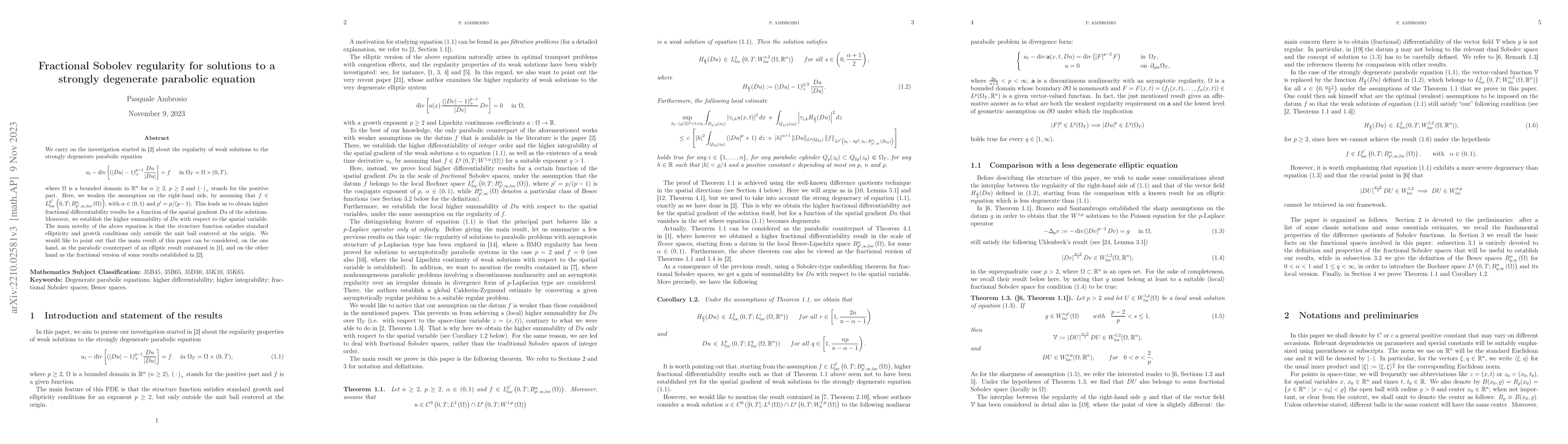 Thumbnail for Fractional Sobolev regularity for solutions to a strongly degenerate
  parabolic equation