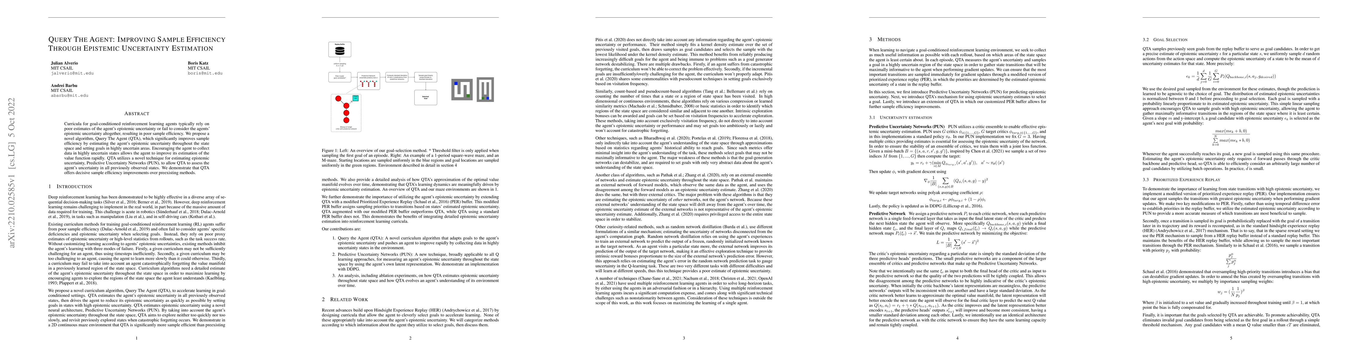 Thumbnail for Query The Agent: Improving sample efficiency through epistemic
  uncertainty estimation