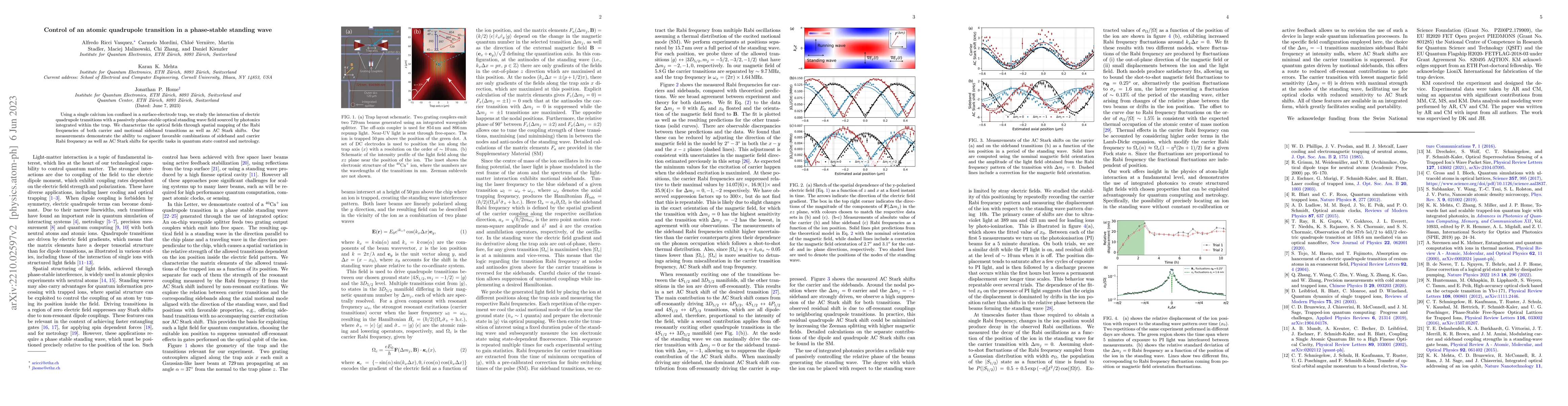 Thumbnail for Control of an atomic quadrupole transition in a phase-stable standing
  wave
