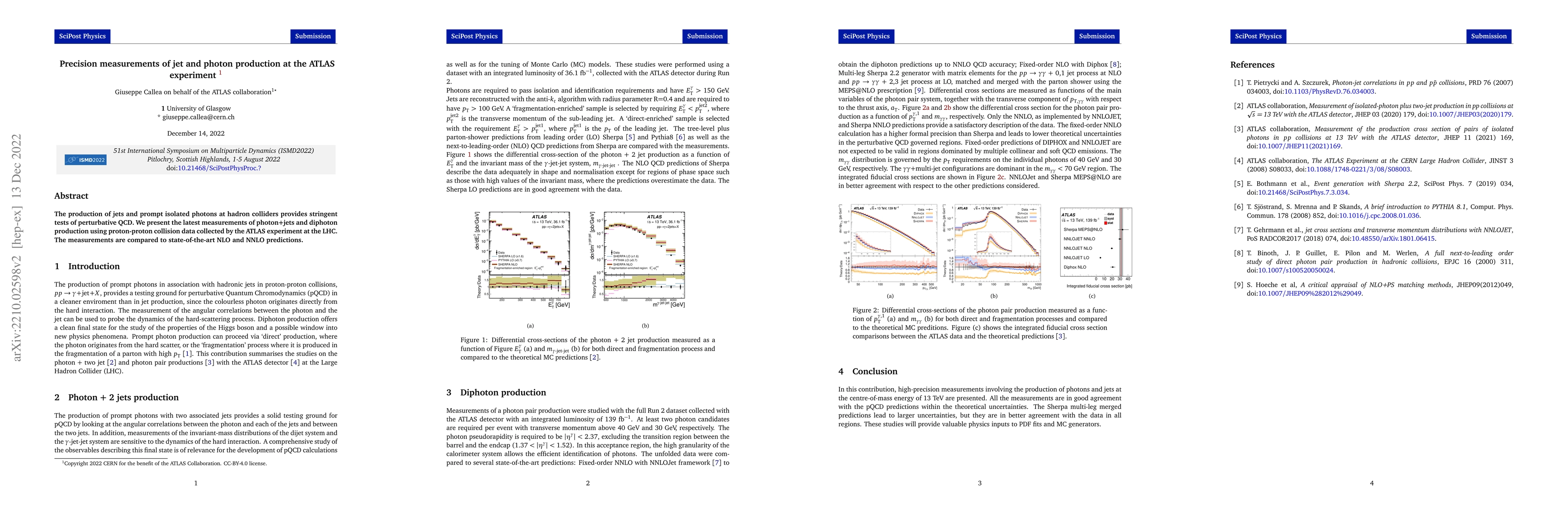 Thumbnail for Precision measurements of jet and photon production at the ATLAS
  experiment