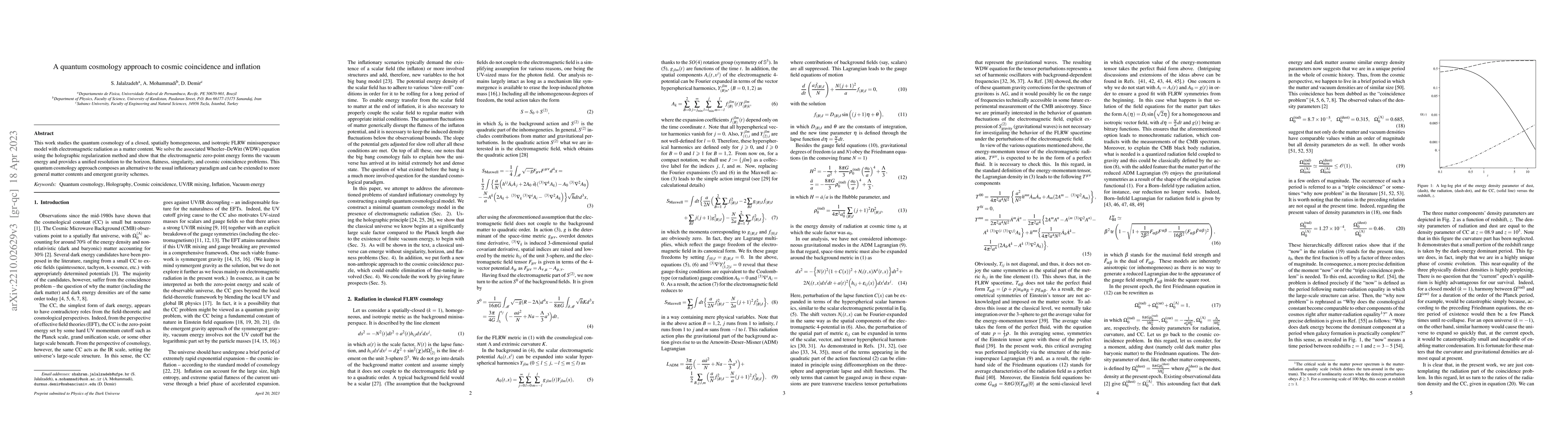 Thumbnail for A quantum cosmology approach to cosmic coincidence and inflation