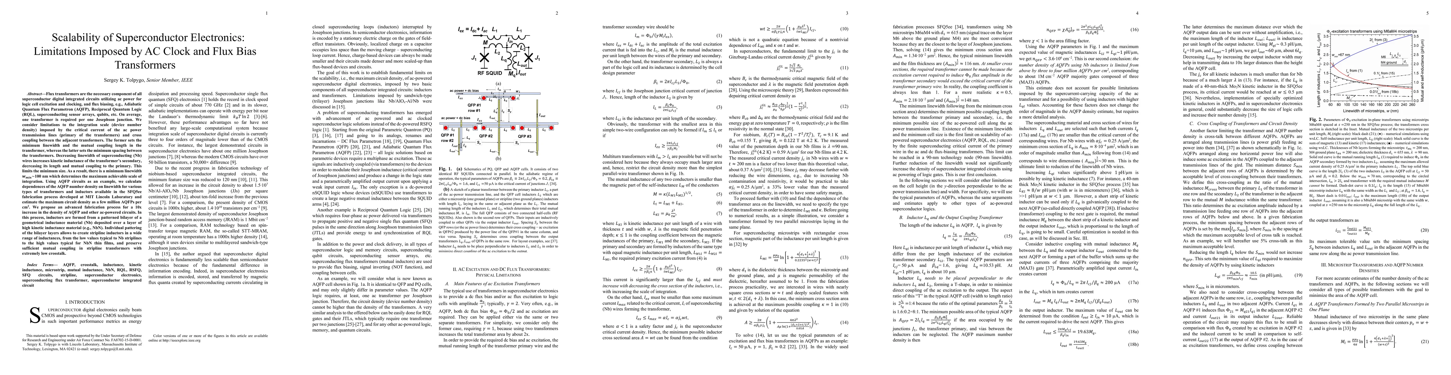 Thumbnail for Scalability of Superconductor Electronics: Limitations Imposed by AC
  Clock and Flux Bias Transformers