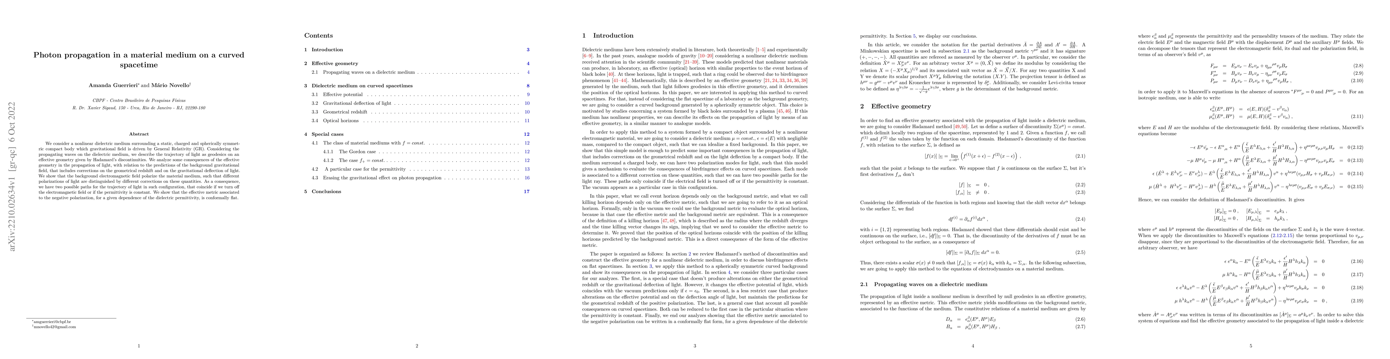 Thumbnail for Photon propagation in a material medium on a curved spacetime