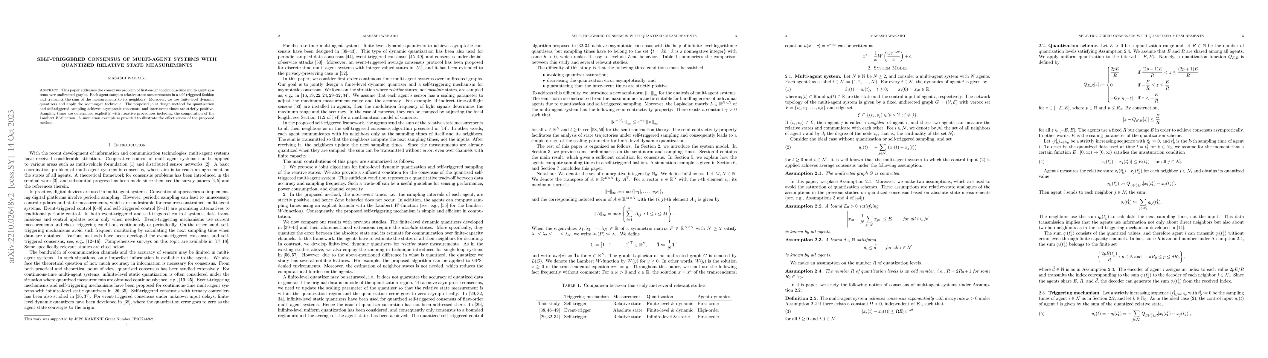 Thumbnail for Self-triggered Consensus of Multi-agent Systems with Quantized Relative
  State Measurements