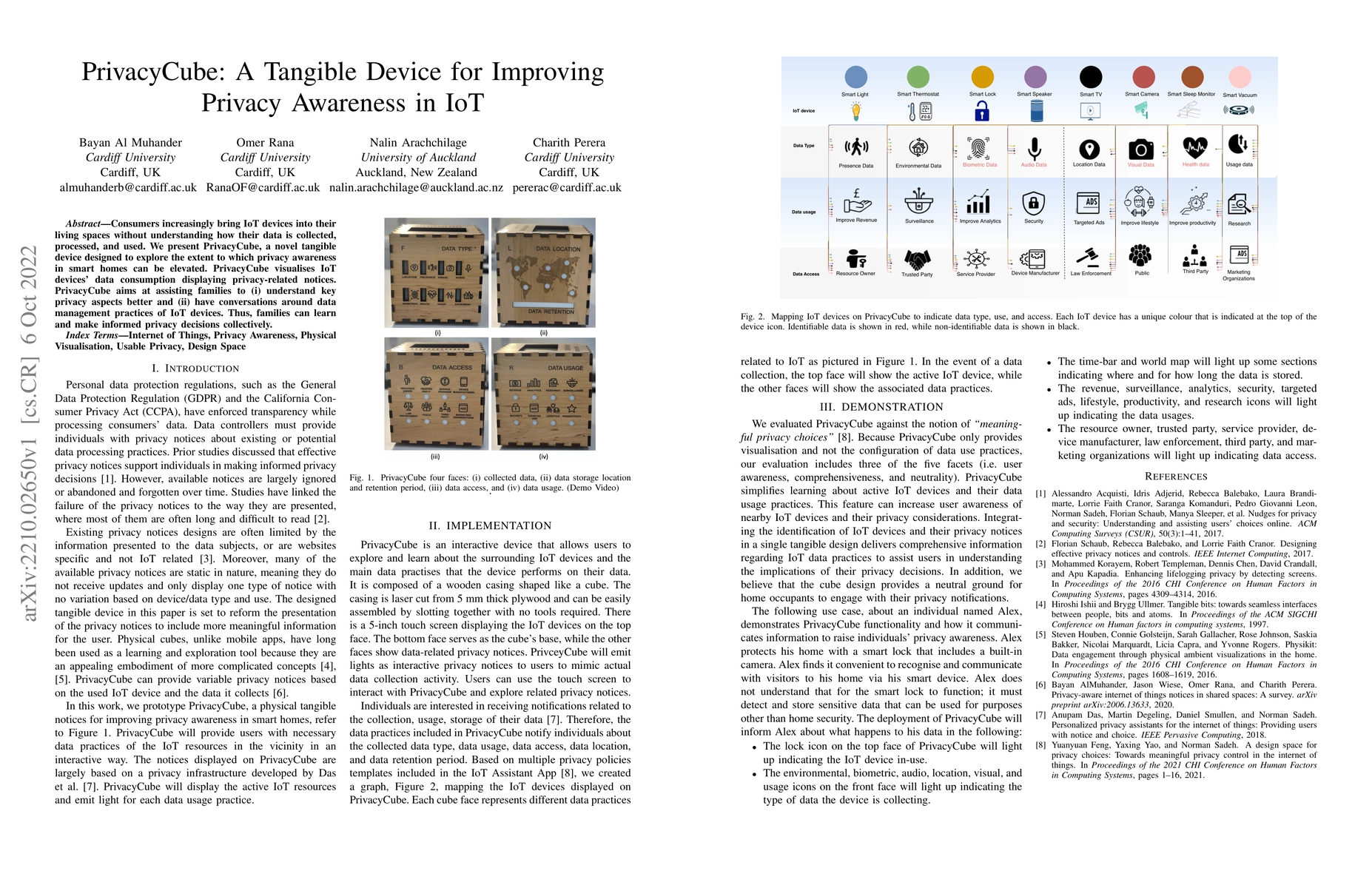 Thumbnail for PrivacyCube: A Tangible Device for Improving Privacy Awareness in IoT